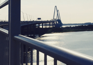 Joggers on ravenel bridge