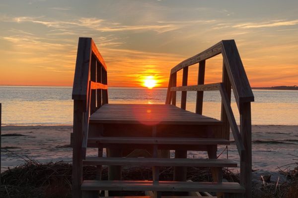 Beach Boardwalk Sunset in Charleston