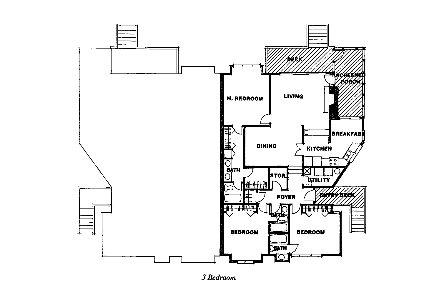 3 BR floor plan