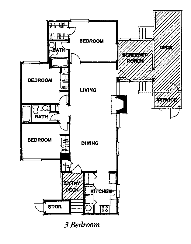 3 BR Floor Plan