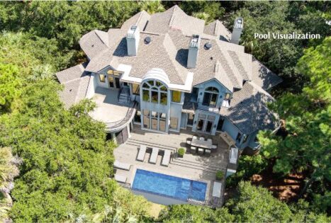 Pam Harrington Real Estate kiawah island listing with pool rendering