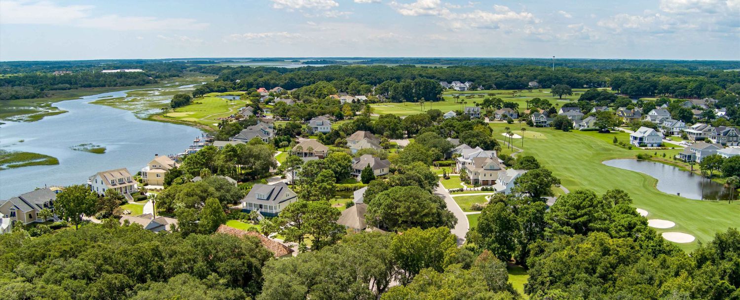 Deepwater waterfront living on Johns Island SC aerial