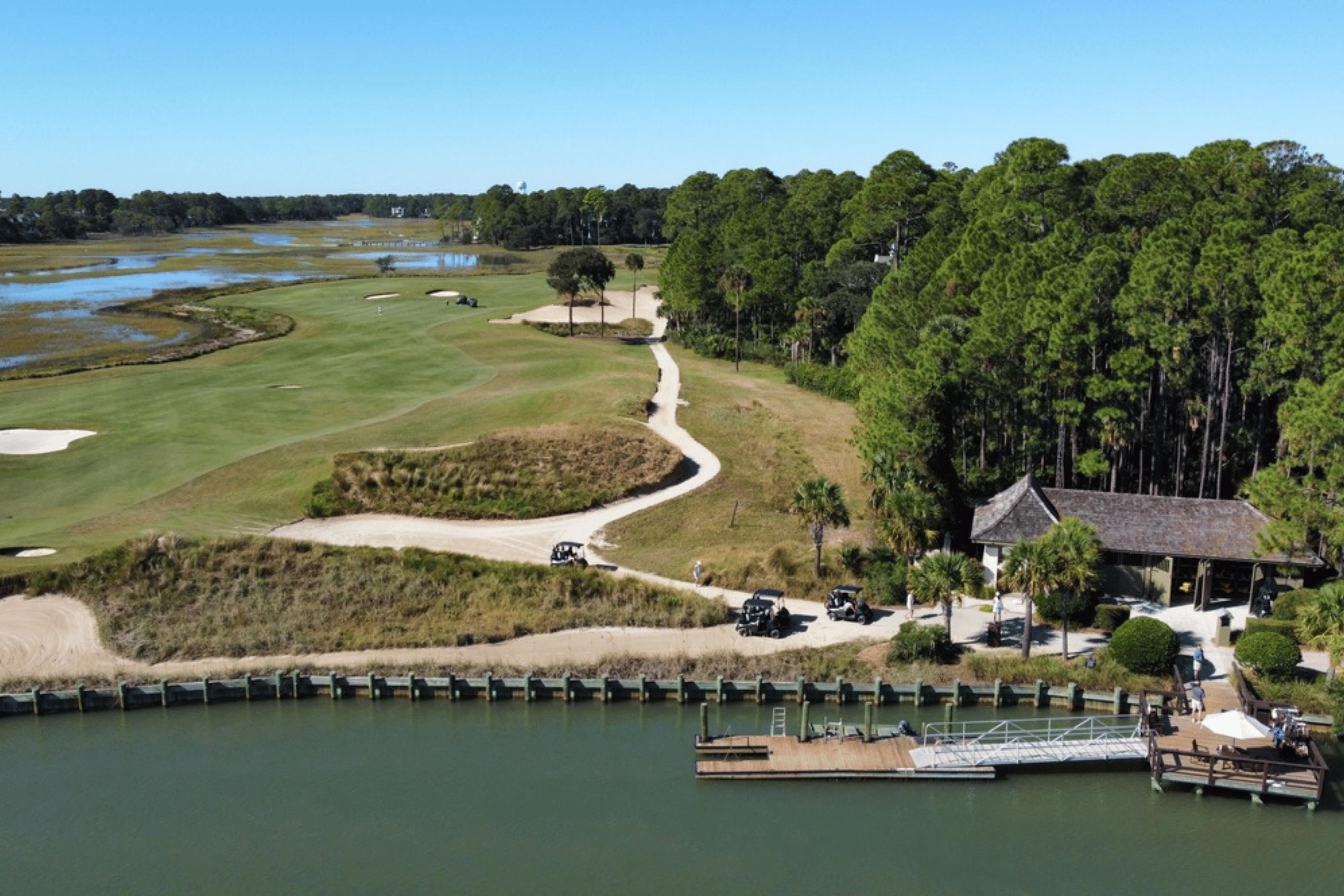 Cassique golf course and kayak launch on the Kiawah River, Kiawah Island Club