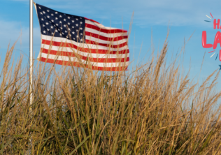 Labor Day Flag on Kiawah Island Beach