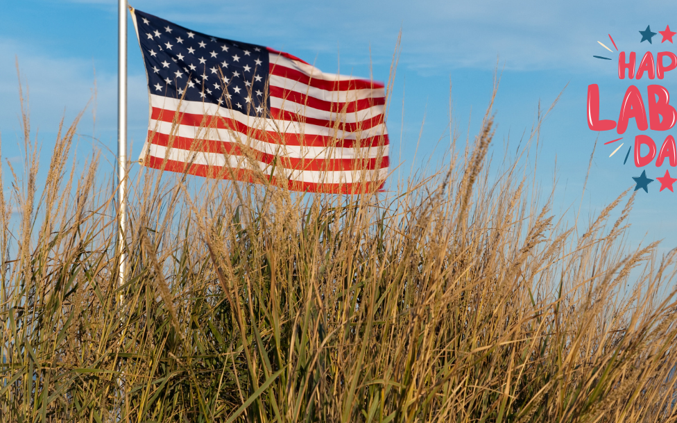 Labor Day Flag on Kiawah Island Beach