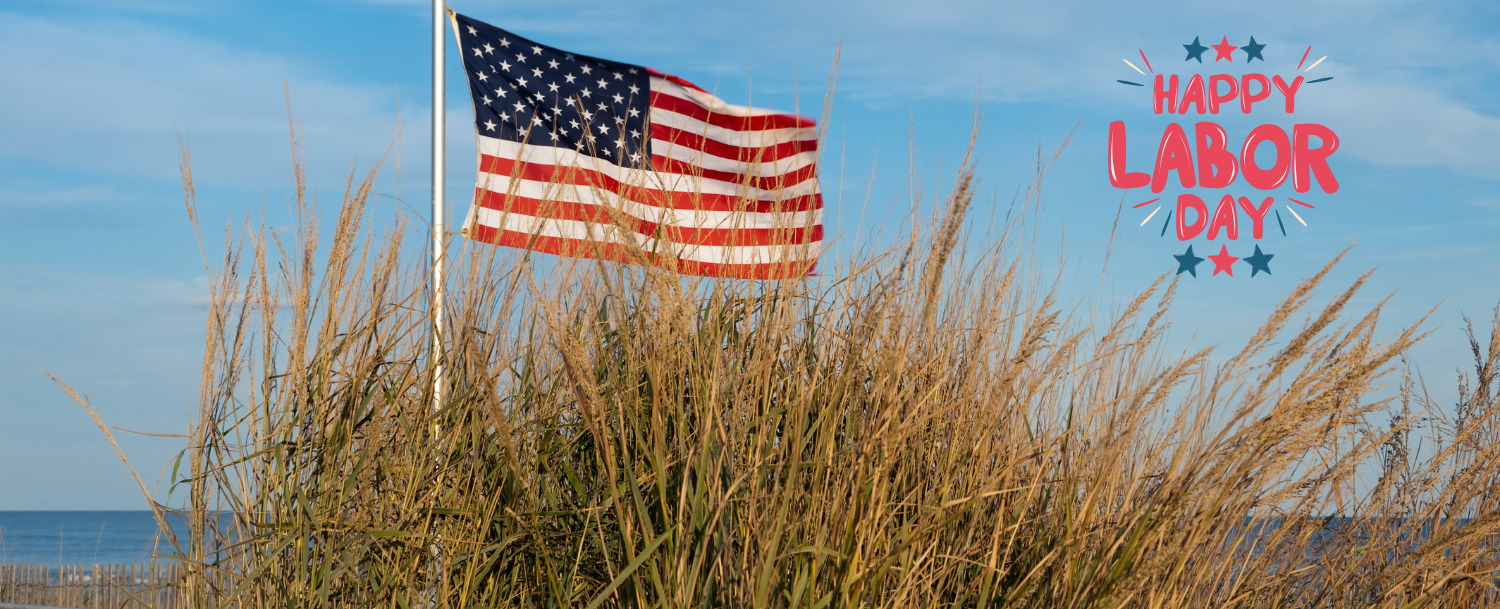 Labor Day Flag on Kiawah Island Beach